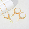 Cross Brass Pendant Necklaces & Hoop Earrings Sets FS-WGF4D6C-01-1