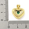 Heart Rack Plating Brass Micro Pave Cubic Zirconia Charms KK-Z053-17G-03-3