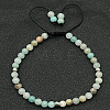 Adjustable Natural Amazonite Braided Beaded Bracelets for Women LG9619-6-1