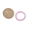 Macaron Ceylon Round Glass Seed Beads Stretch Rings for Women RJEW-JR00701-6
