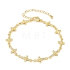 Virgin Mary Theme Brass Micro Pave Clear Cubic Zirconia Link Chain Bracelets for Women BJEW-A090-08A-G-4
