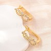 Brass Micro Pave Cubic Zirconia Hoop Earrings KK-Z166-06G-1