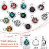60Pcs 10 Colors 303 Stainless Steel Rhinestone Charms STAS-DC0007-68-2