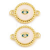 Brass Micro Pave Clear Cubic Zirconia Connector Charms CU-CBA5CB0-21G-1
