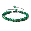 Synthetic Malachite Round Bead Adjustable Braided Bracelets UO3136-35-1