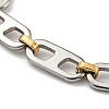 Two Tone 304 Stainless Steel Oval Link Chain Bracelet BJEW-B078-03GP-2