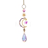 Glass & Brass Moon Star Pendant Decorations LS-HJEW-PW0002-06D-1