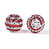 Acrylic with Resin Rhinestone Beads OACR-T030-21B-2