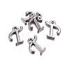 Gunmetal Plated Alloy Letter Pendants PALLOY-P097-03-T-2