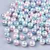 Rainbow ABS Plastic Imitation Pearl Beads OACR-Q174-10mm-05-2