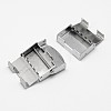 Rectangle 201 Stainless Steel Watch Band Clasps STAS-F067-06-3