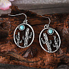 Alloy & Synthetic Turquoise Dangle Earrings FS-WG3DEAB-02-2