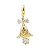 Brass Micro Pave Cubic Zirconia European Dangle Charms KK-L258-07G-01-1