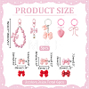 11Pcs Acrylic & Alloy & Plastic Pearl Keychains SJEW-WR00005-2