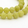 Natural Olive Jade Round Bead Strands G-P070-34-7mm-4