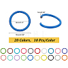   200Pcs 20 Colors Baking Painted Iron Jump Rings IFIN-PH0002-10-2
