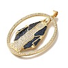 Rack Plating Brass Micro Pave Cubic Zirconia Pendants KK-U019-25G-2