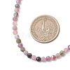 4.5MM Faceted Round Natural Multicolor Tourmaline Beaded Necklaces NJEW-JN05900-3