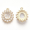 Transparent Faceted Glass Pendants GLAA-R212-15F-2