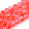 Transparent Crackle Baking Painted Glass Beads Strands DGLA-T003-01C-12-1