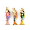 Brass Enamel Pendants KK-L255-03G-A-1