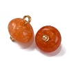 Natural White Jade Dyed Saucer Charms with Rack Plating Golden Tone Brass Bails KK-B103-17B-05-2