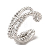 Rack Plating Brass Criss Cross Open Cuff Rings for Women RJEW-M148-06P-3