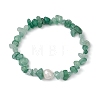 Natural Green Aventurine Chips Stretch Bracelets for Women BJEW-JB11343-09-2