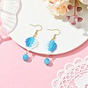304 Stainless Steel with Glass Cylinder Seed Beads Hot Air Balloon Dangle Earrings EJEW-MZ00820-6