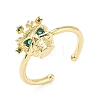 Brass Micro Pave Cubic Zirconia Cuff Rings RJEW-G364-03G-02-4