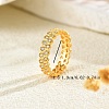 Brass Micro Pave Cubic Zirconia Finger Rings for Women QU5613-7-2