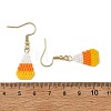 Halloween Glass Candy Corn Dangle Earrings EJEW-MZ00801-5