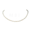 Natural Pearl and Shell Rondelle Beaded Necklaces NJEW-JN05852-2