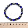 Handmade Evil Eye Lampwork Beads Stretch Bracelets BJEW-JB04461-02-6