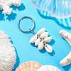 Natural Cowrie Shell Beads with Iron Split Key Rings & Brass Beads Keychain KEYC-JKC01210-1