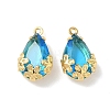 Brass Glass Charms KK-Z136-07G-02-1