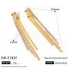 304 Stainless Steel Clear Cubic Zirconia Tassel Stud Earrings WG7CB8C-02-1