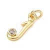 Brass Micro Pave Clear Cubic Zirconia Charms KK-D289-66G-J-2