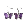 Natural Amethyst Brass Dangle Earrings EJEW-M081-01P-05-2