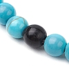 Synthetic Turquoise Beaded Stretch Bracelets for Women Men BJEW-JB11552-02-3