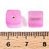 Frosted Glass Beads with Golden Glitter Powder DGLA-NH001-8mm-01H-3