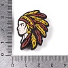 Food Grade Eco-Friendly Native American Red Indian Chief Head with Feathers Silicone Focal Beads SIL-K005-04C-3
