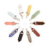 10Pcs 10 Style Natural & Synthetic Gemstone Pointed Pendants G-CJ0001-72-1