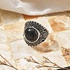 Natural Obsidian Adjustable Rings RJEW-I108-03AS-12-2