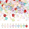 100Pcs 10 Colors Transparent Glass Star Charms PALLOY-TAC0266-1