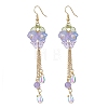 Transparent Two Tone Spray Painted Glass & Acrylic Dangle Earrings EJEW-JE06923-4