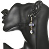 Handmade Flower Printed Porcelain Dangle Earrings EJEW-MZ00751-5