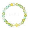 Frosted Acrylic Beads Stretch Bracelets for Women Men BJEW-JB13591-4