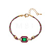 Brass Pave Cubic Zirconia Link Bracelets FS-WG0CA3D-06-1