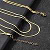 304 Stainless Steel Flat Snake Chain Double Chain Necklaces NJEW-Q039-01G-1